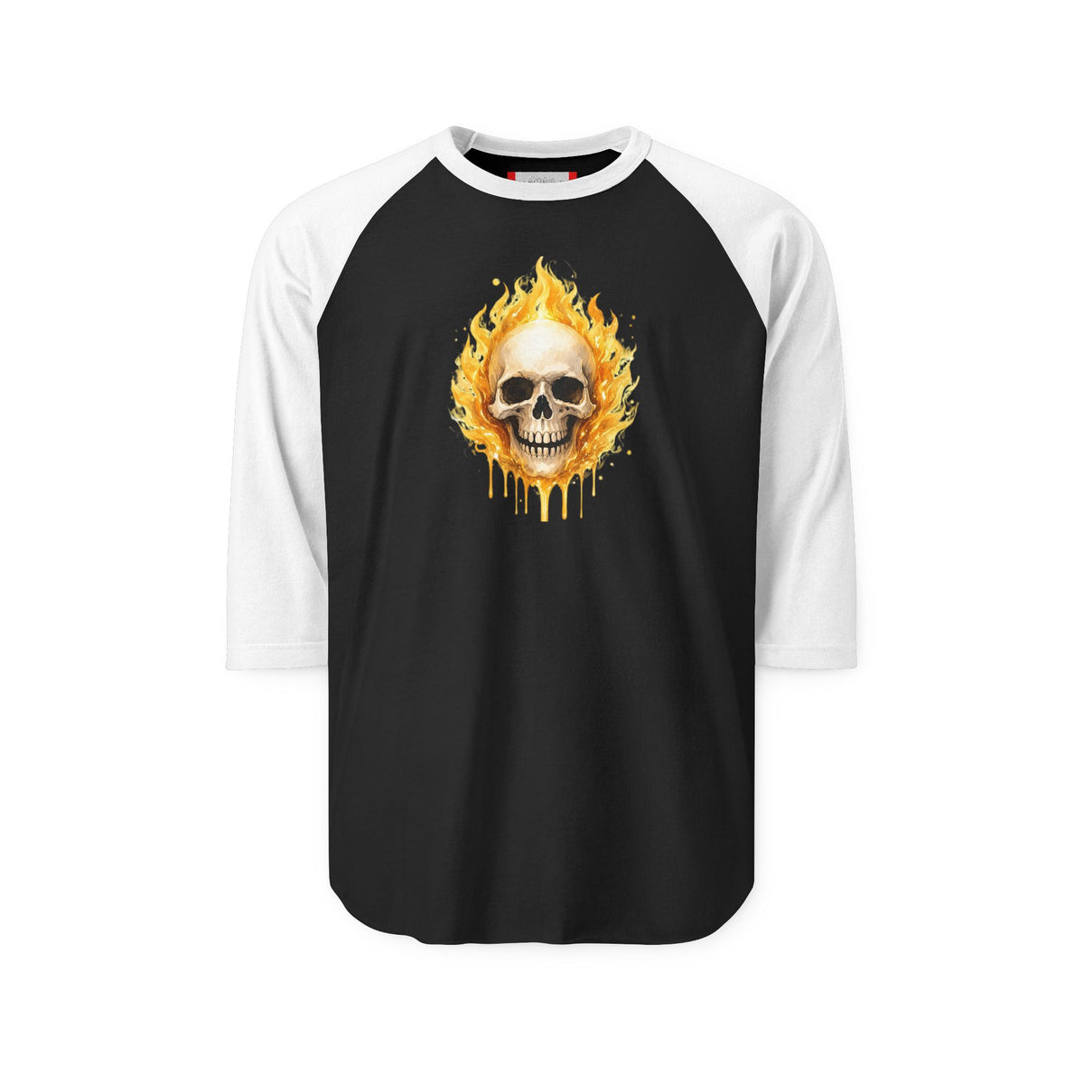 Stay Illegal Raglan 3/4 Sleeve T-Shirt — Yellow Skull