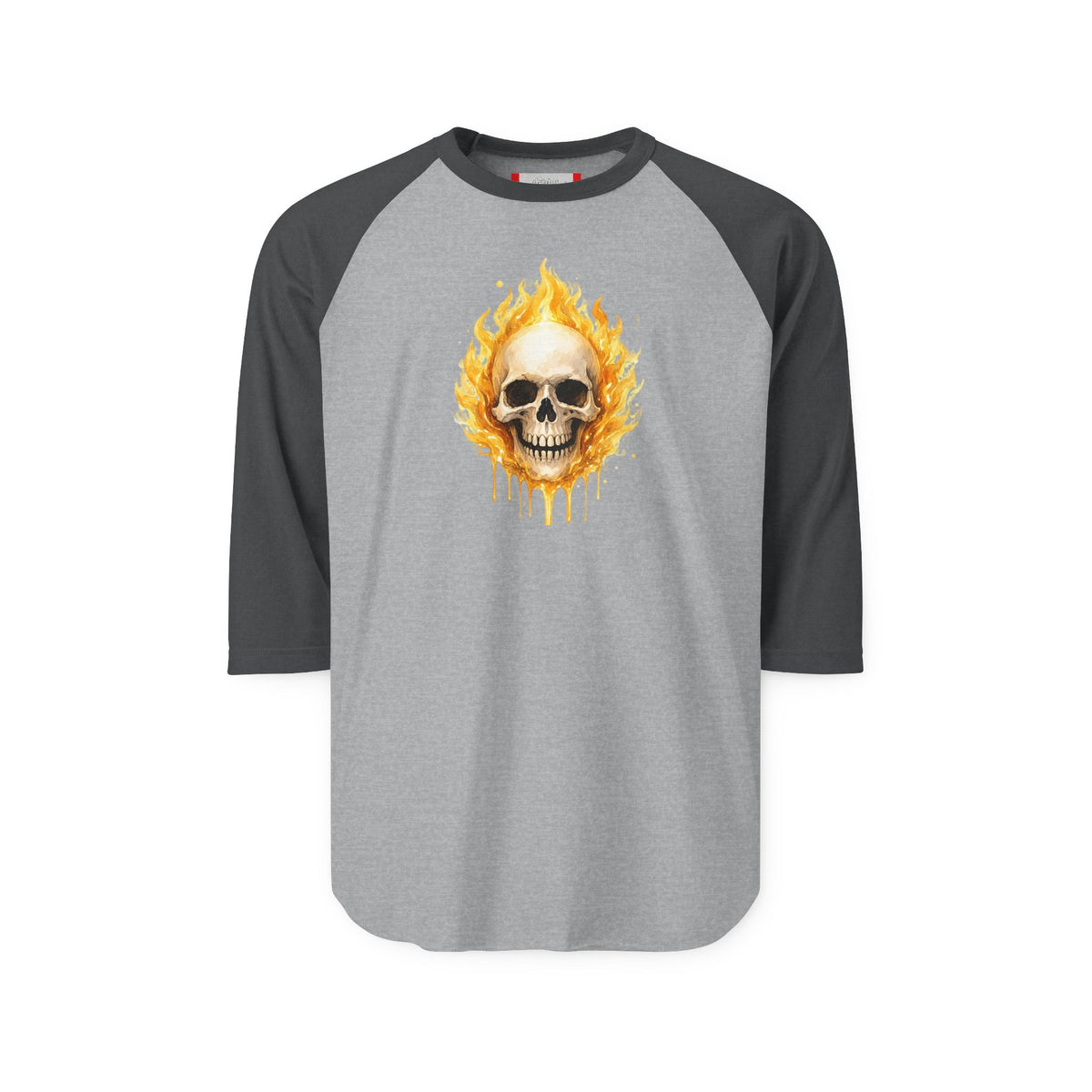 Stay Illegal Raglan 3/4 Sleeve T-Shirt — Yellow Skull