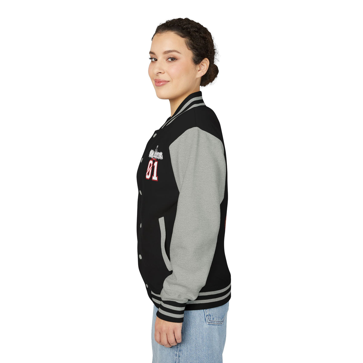 Stay Illegal Varsity Bomber Jacket - Calm Like a Bomb 01 (No To NATO Graphic)