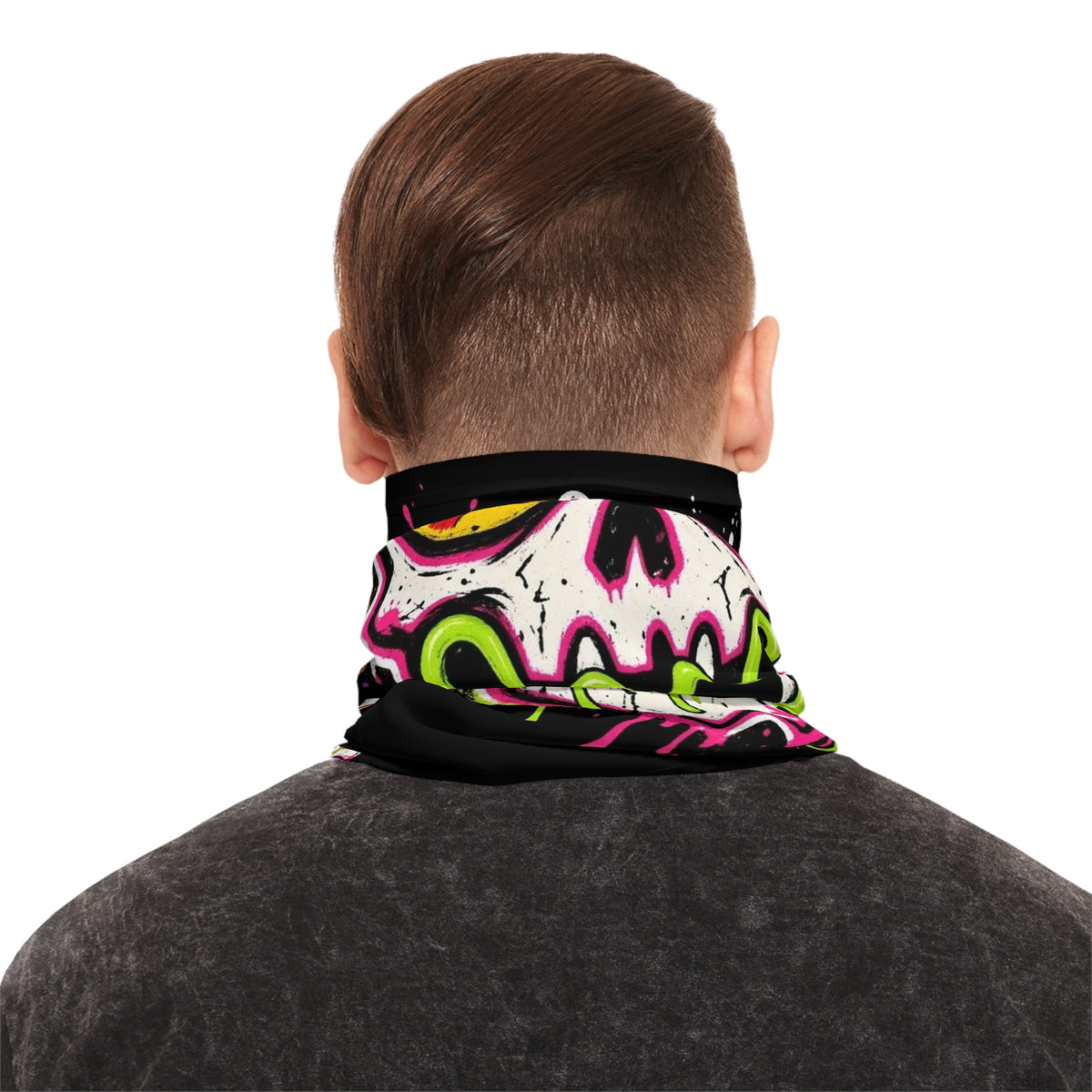 Lightweight Graffiti Neck Gaiter - Neon Face 3
