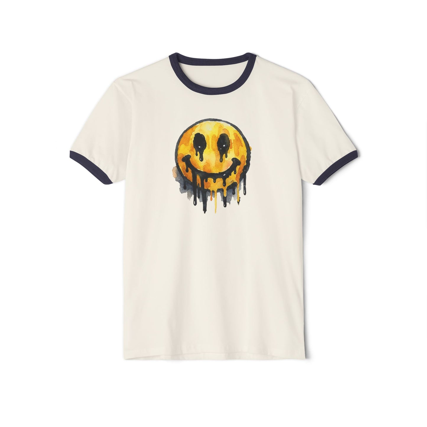 Stay Illegal Ringer T-Shirt — Smiley Drip Face