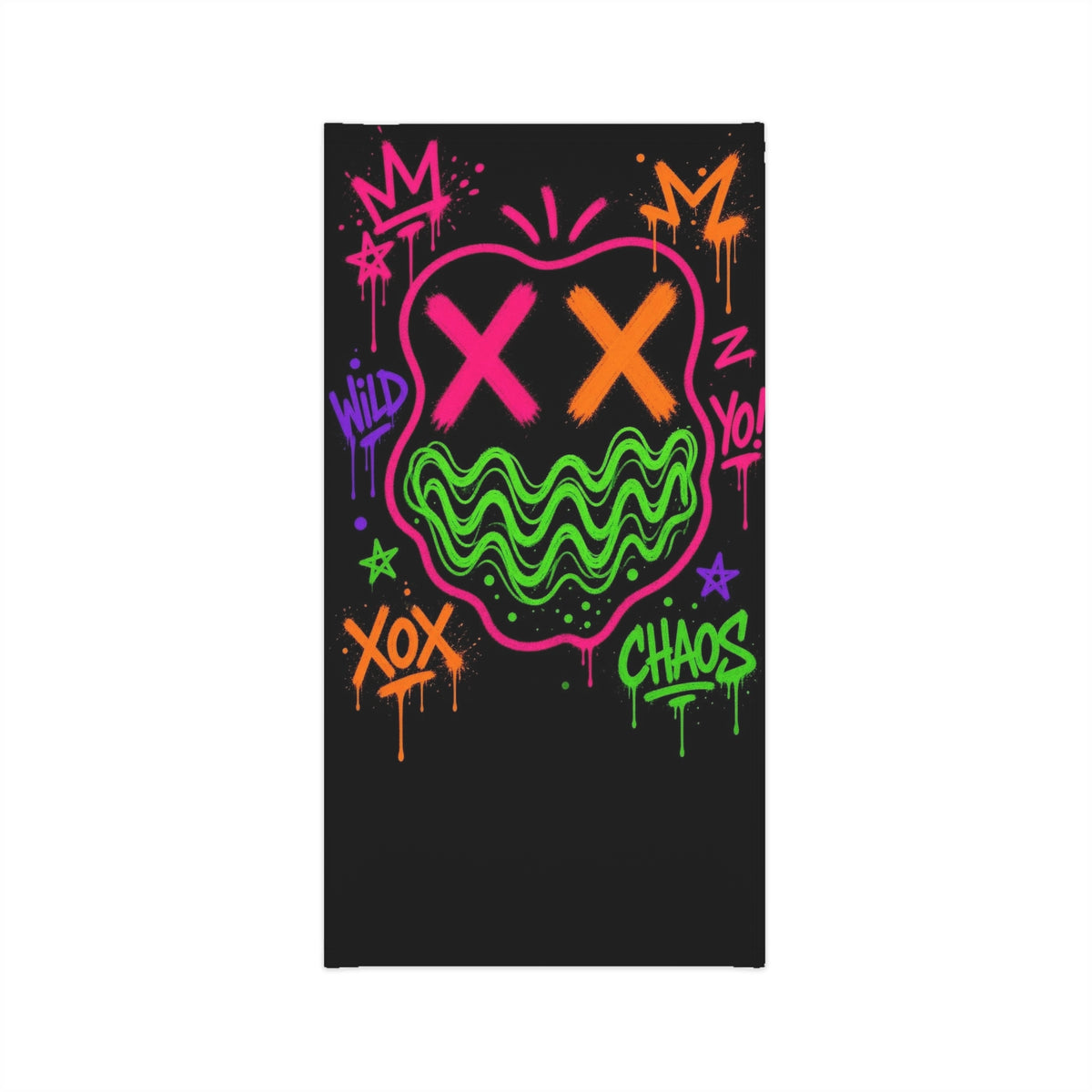 Lightweight Graffiti Neck Gaiter - Neon Face 6