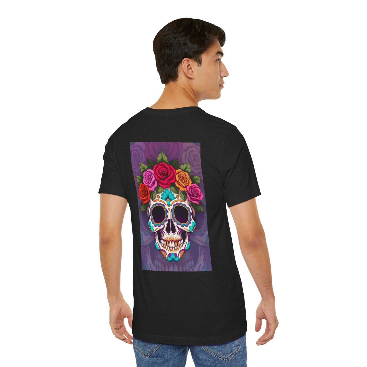 Black Colletion T‑Shirt — Mexican Rose Skull