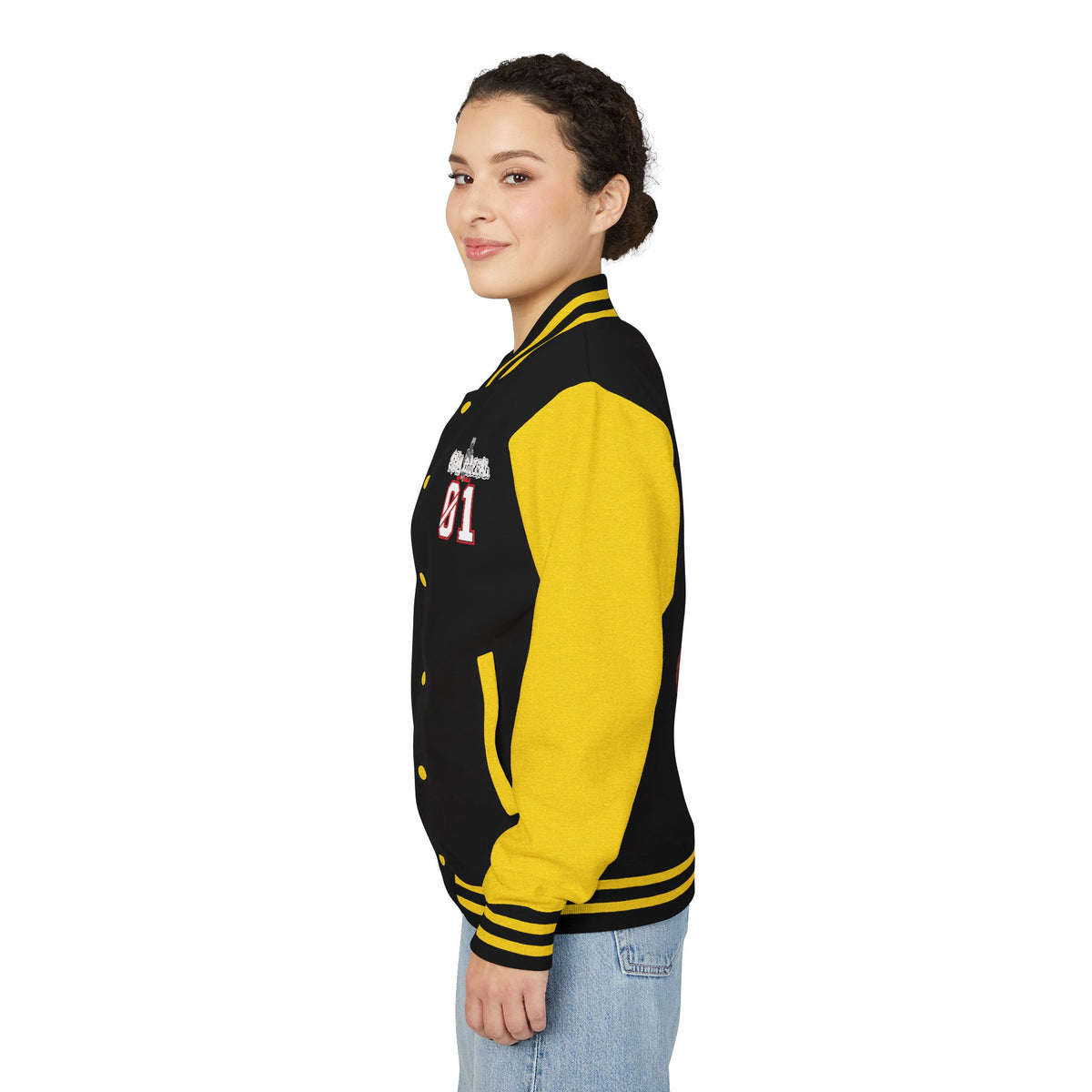 Stay Illegal Varsity Bomber Jacket - Calm Like a Bomb 01 (No To NATO Graphic)
