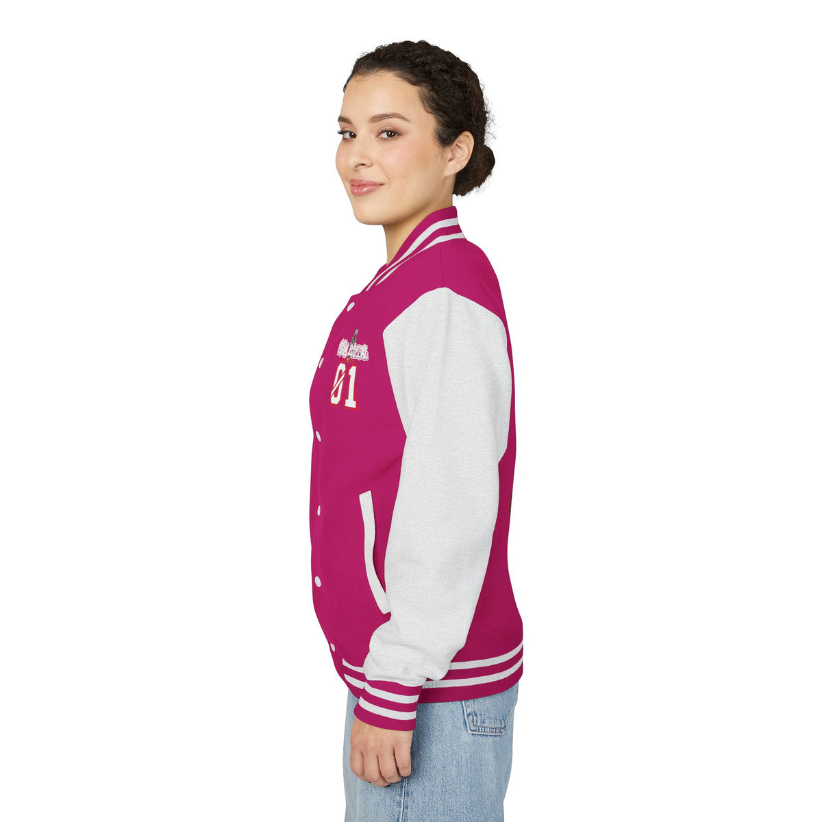 Stay Illegal Varsity Bomber Jacket - Calm Like a Bomb 01 (No To NATO Graphic)