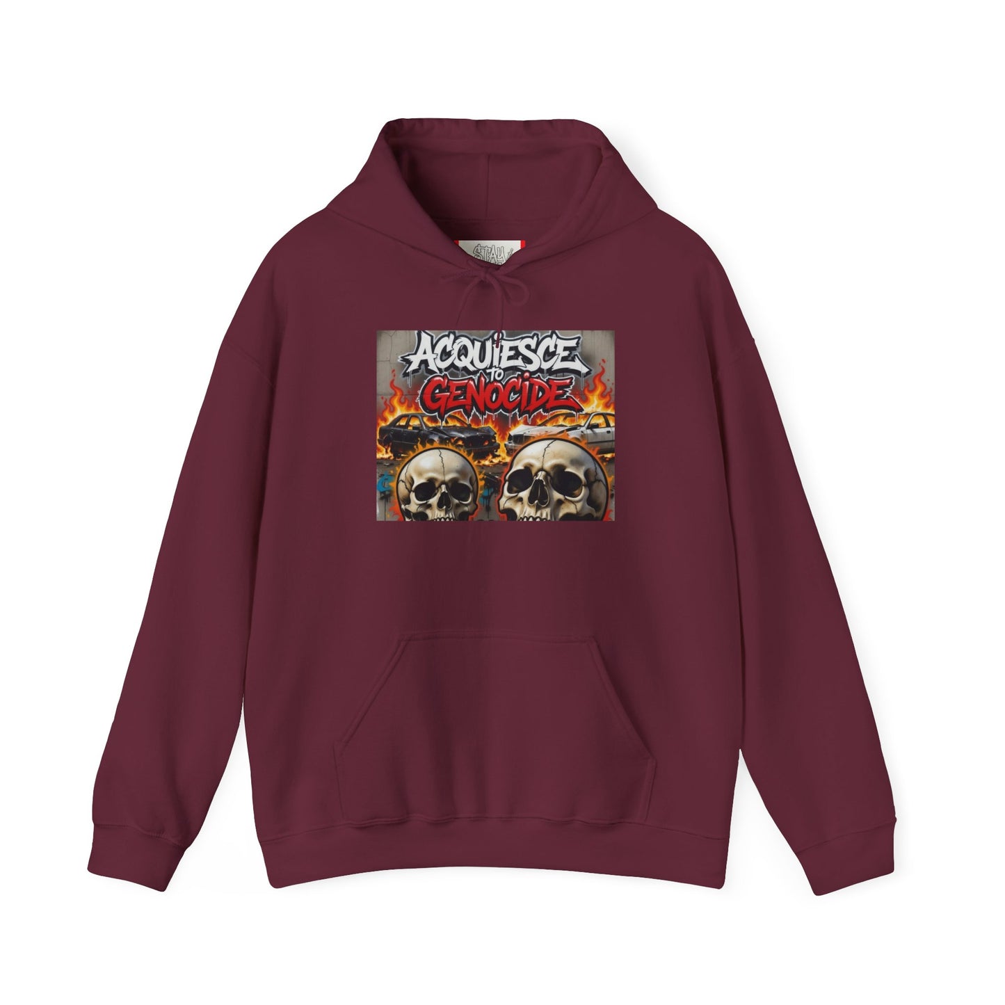 Stay Illegal Graffiti Hoodie - Acquiesce To Genocide
