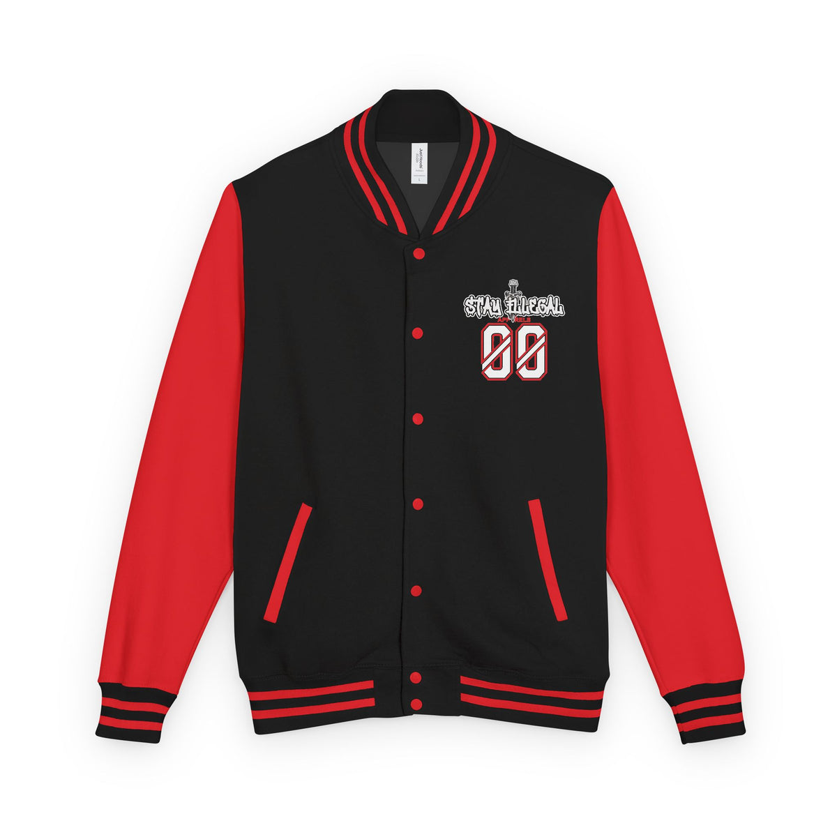 Stay Illegal Varsity Bomber Jacket - Calm Like a Bomb 00 (Plain-Sleeve)