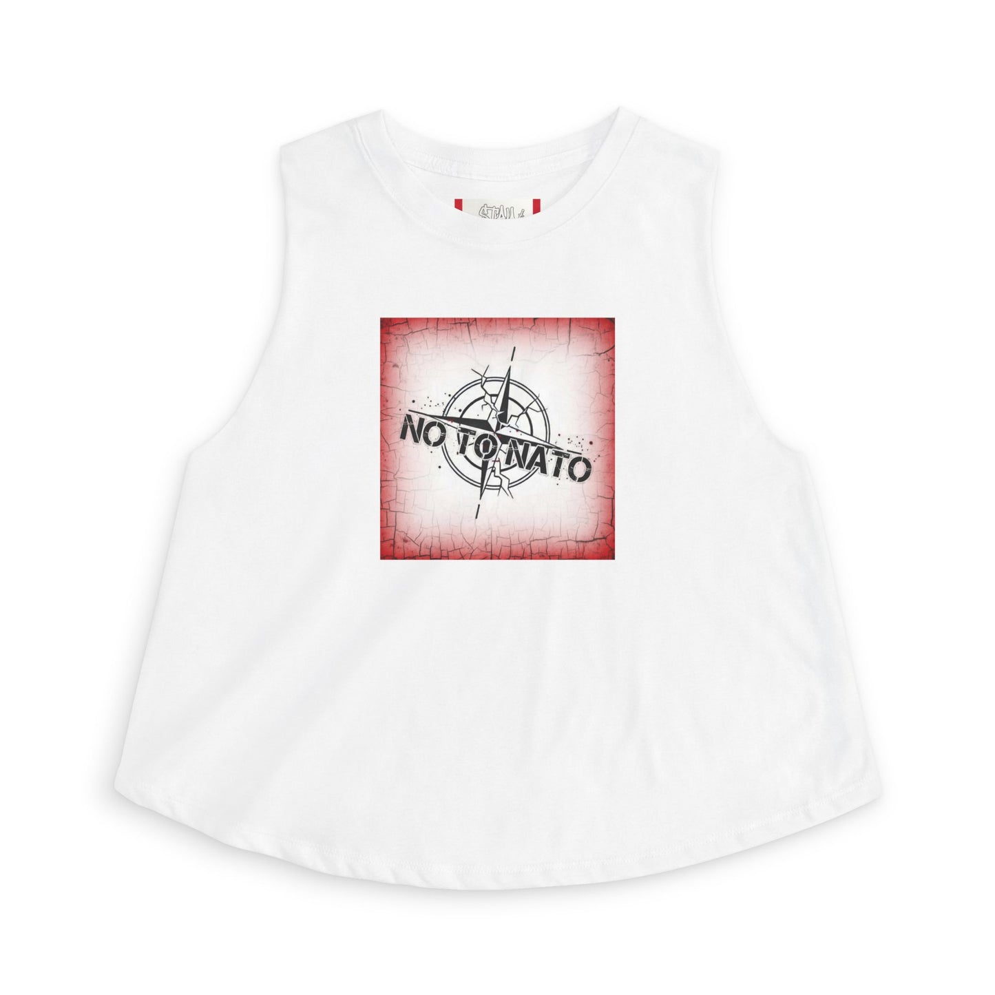 Crop Top — "NON À L'OTAN" pour Femme ROUGE/Anglais