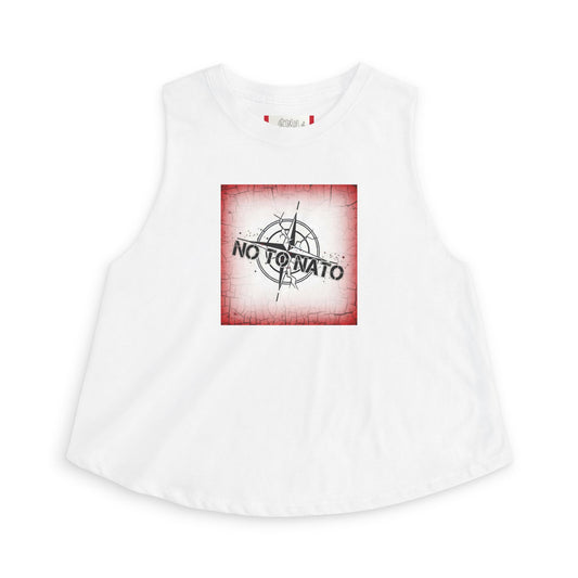 Crop Top — "NON À L'OTAN" pour Femme ROUGE/Anglais