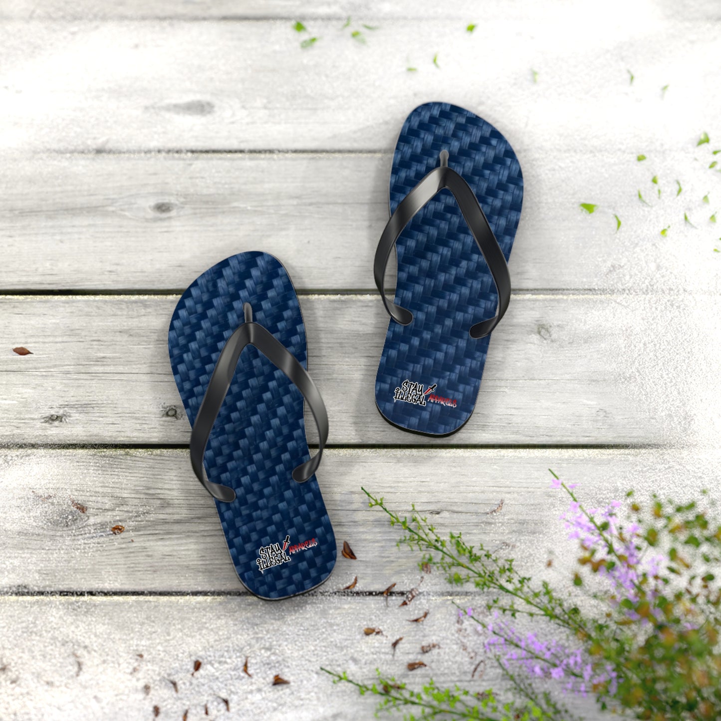 Carbon Fibre Flip Flops – Stay Illegal Blue