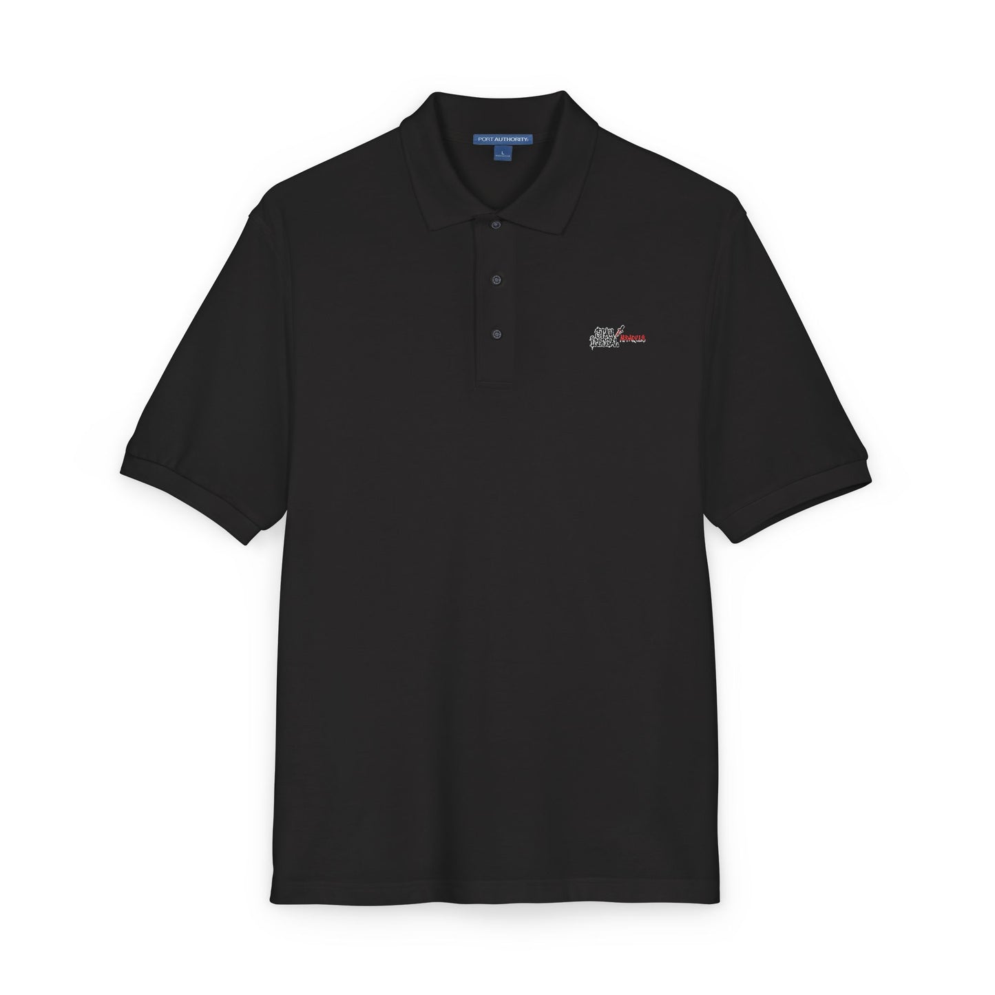 Black Colletion Polo‑Shirt — "Stay Illegal"