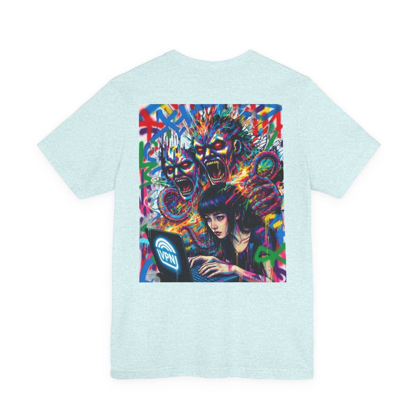 Print T‑Shirt — HACKER GIRL/DIGITAL SCREAM VPN