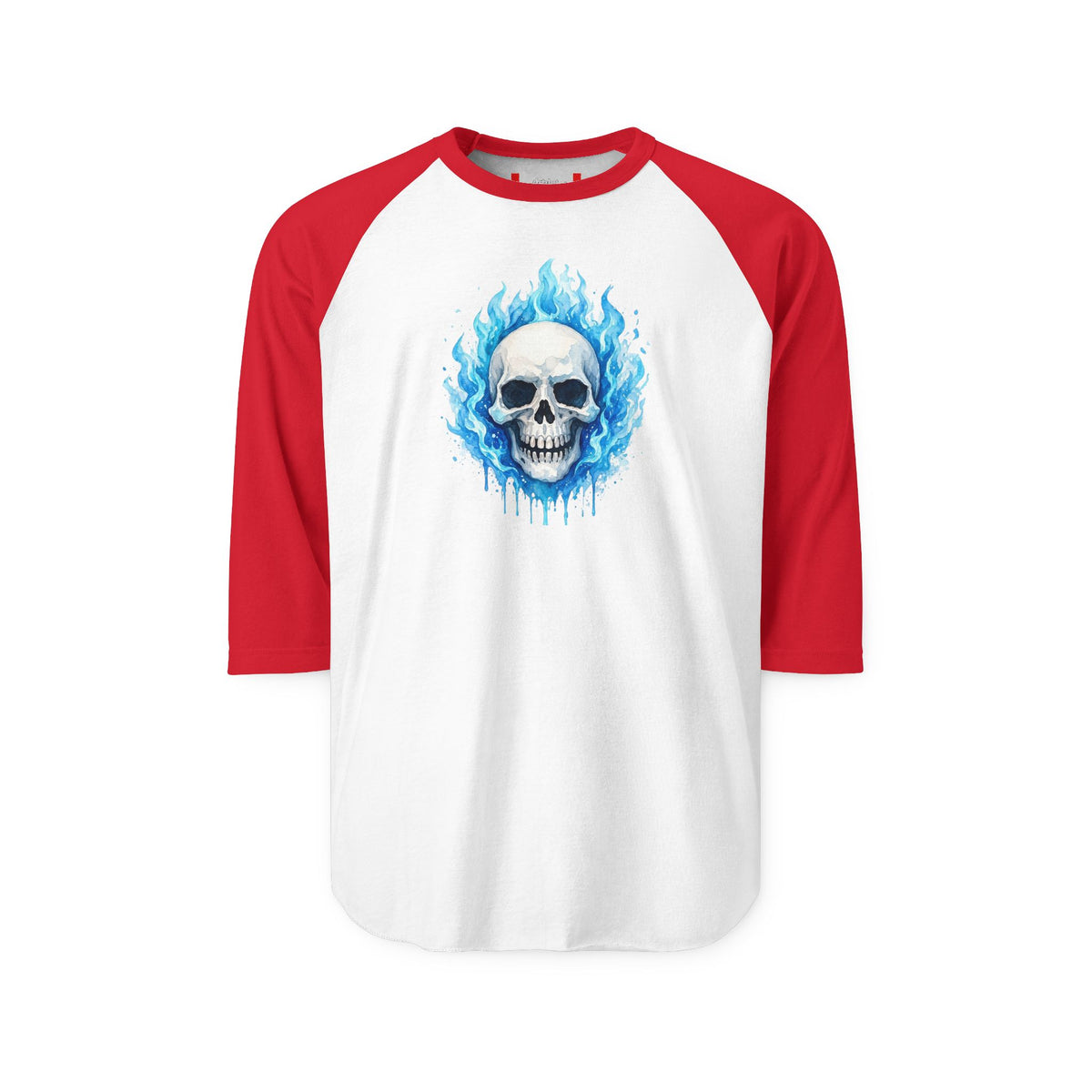 Stay Illegal Raglan 3/4 Sleeve T-Shirt — Blue Skull