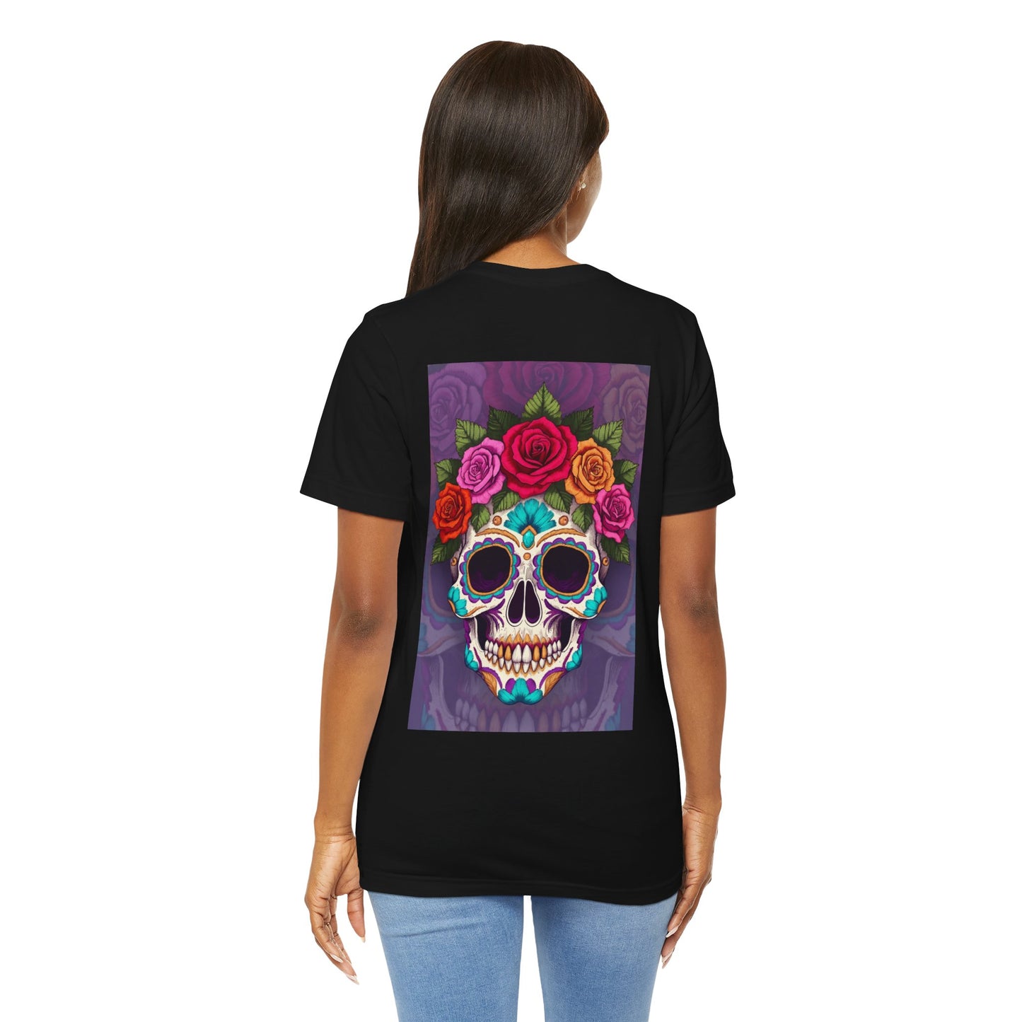 Black Colletion T‑Shirt — Mexican Rose Skull