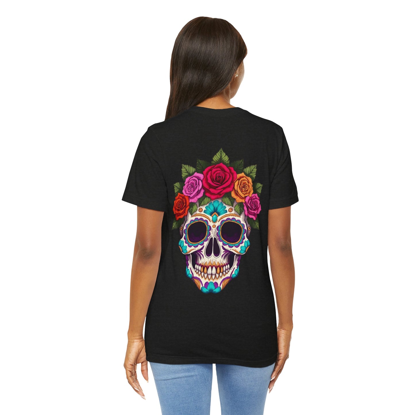 Black Colletion T‑Shirt — Mexican Rose Skull