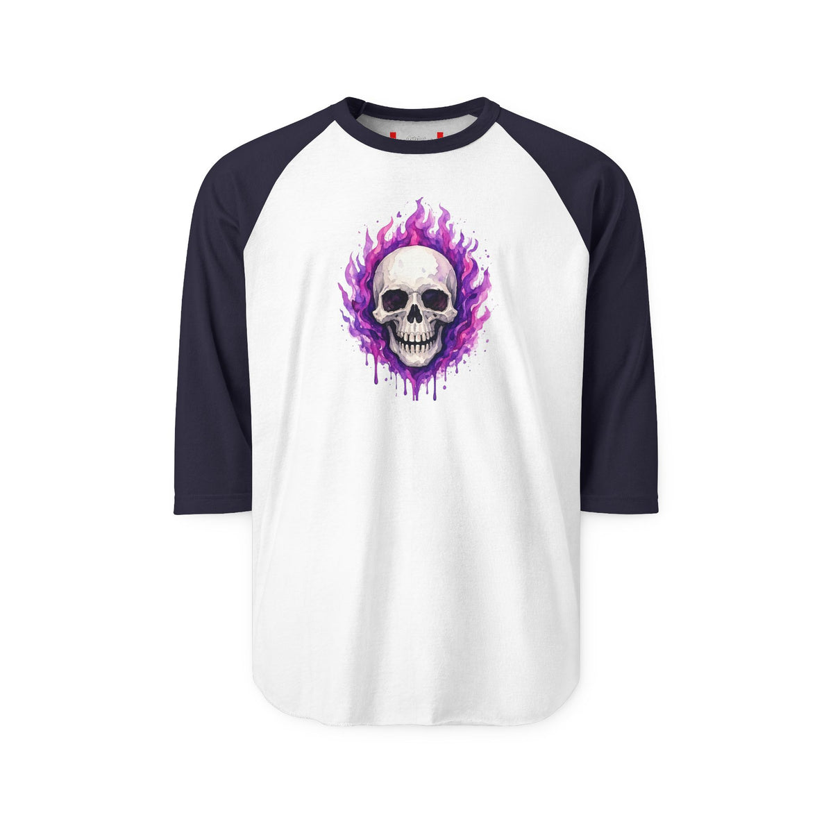 Stay Illegal Raglan 3/4 Sleeve T-Shirt — Purple Skull
