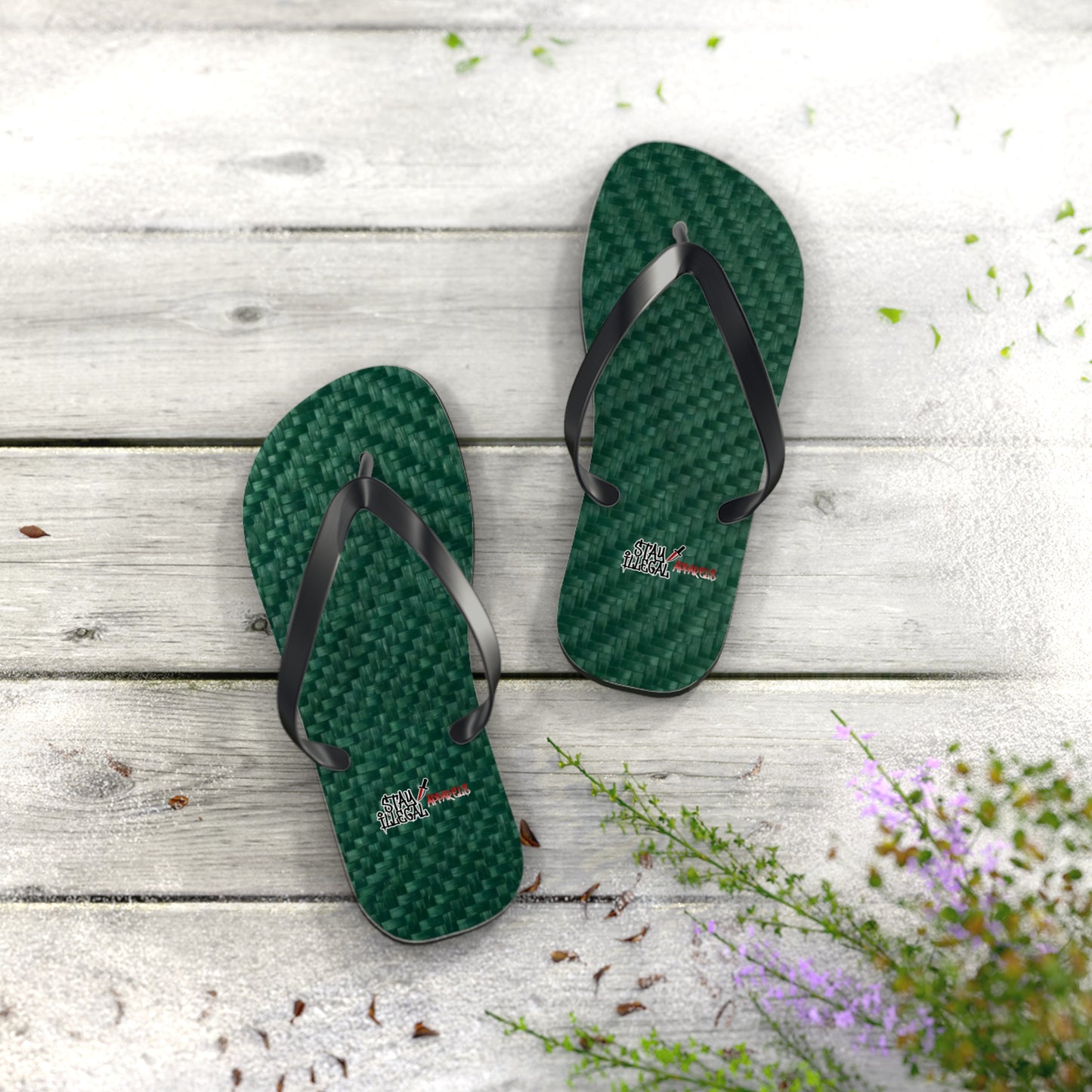 Carbon Fibre Flip Flops – Stay Illegal Green