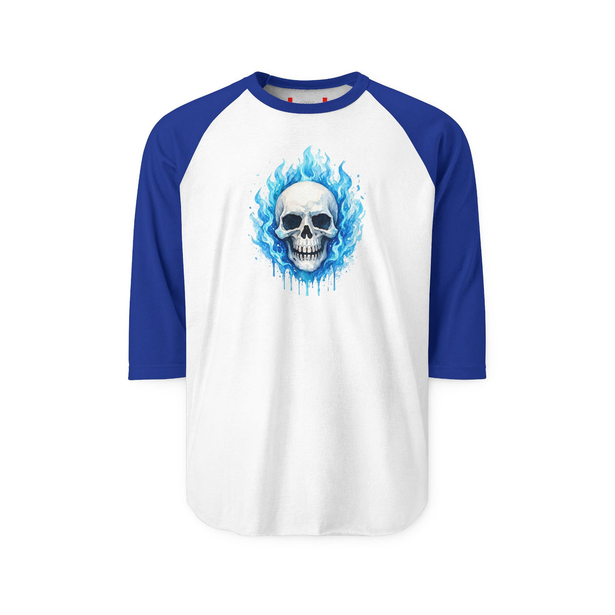 Stay Illegal Raglan 3/4 Sleeve T-Shirt — Blue Skull