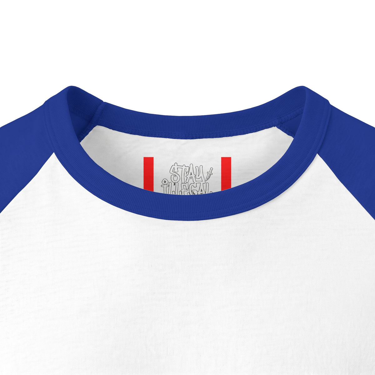 Stay Illegal Raglan 3/4 Sleeve T-Shirt — Green Skull