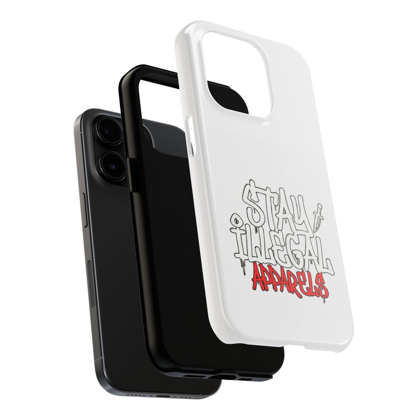Coque de téléphone Stay Illegal - Blanc/Rouge robuste