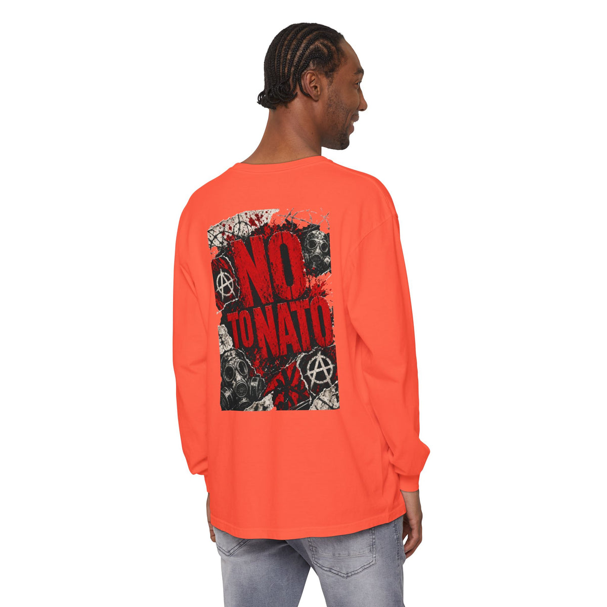 Protest Long Sleeve T‑Shirt — No To NATO Anarchist