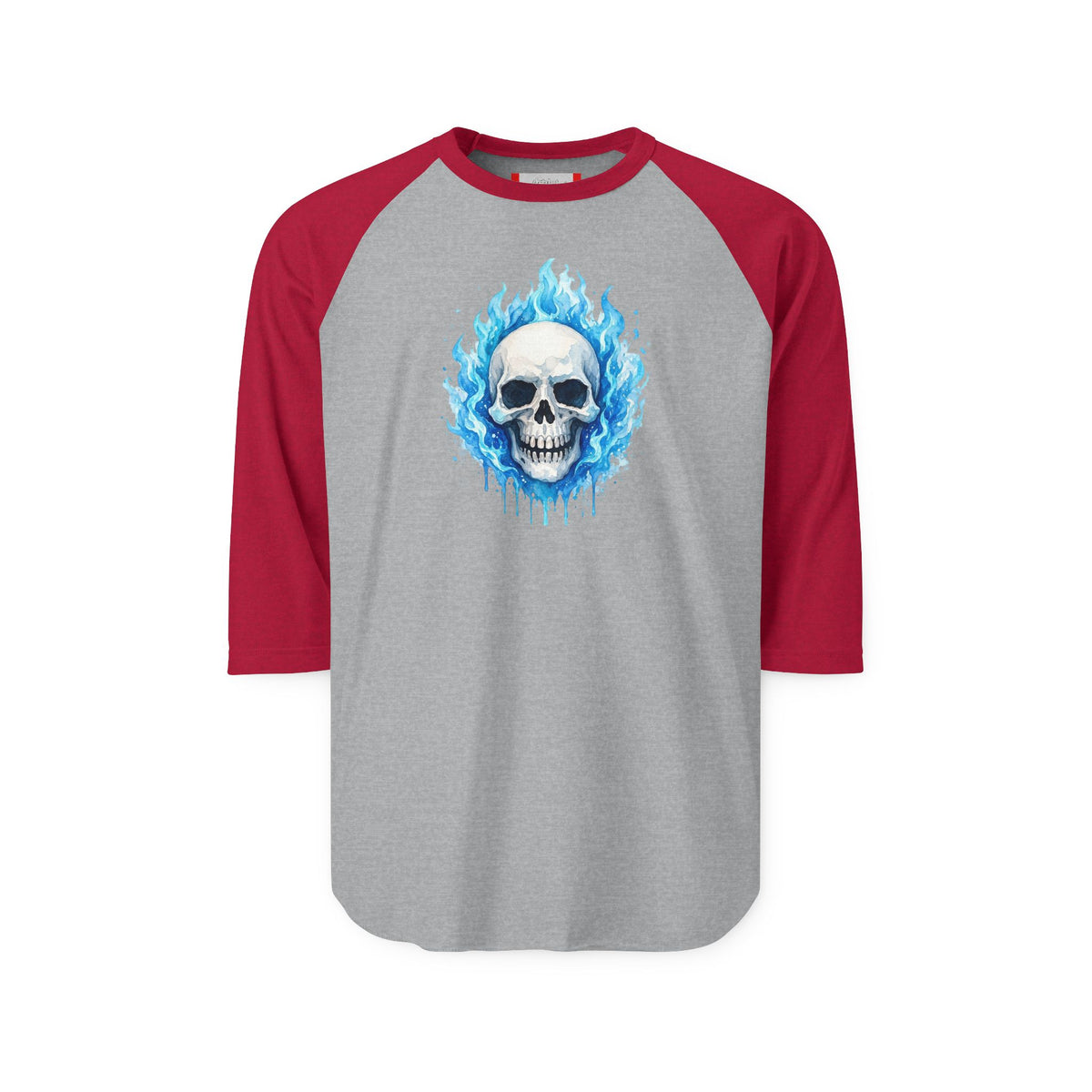 Stay Illegal Raglan 3/4 Sleeve T-Shirt — Blue Skull
