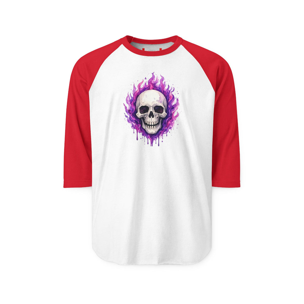 Stay Illegal Raglan 3/4 Sleeve T-Shirt — Purple Skull