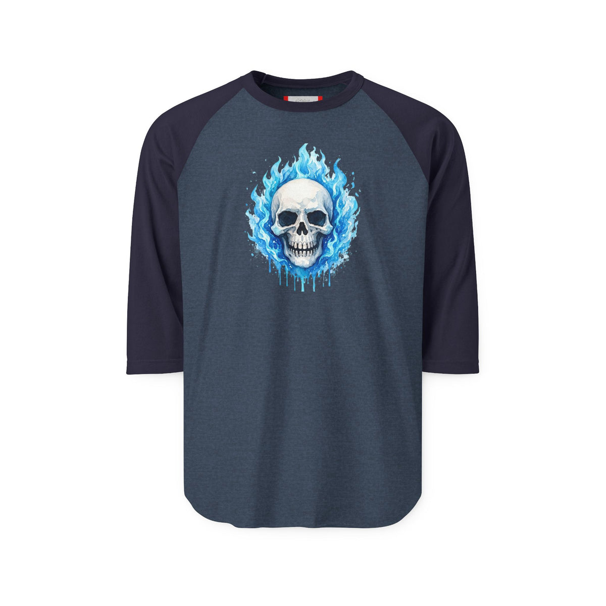 Stay Illegal Raglan 3/4 Sleeve T-Shirt — Blue Skull