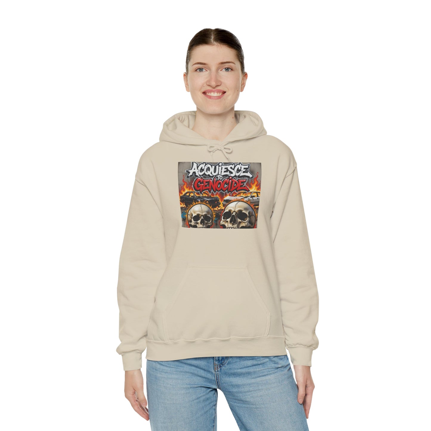 Stay Illegal Graffiti Hoodie - Acquiesce To Genocide