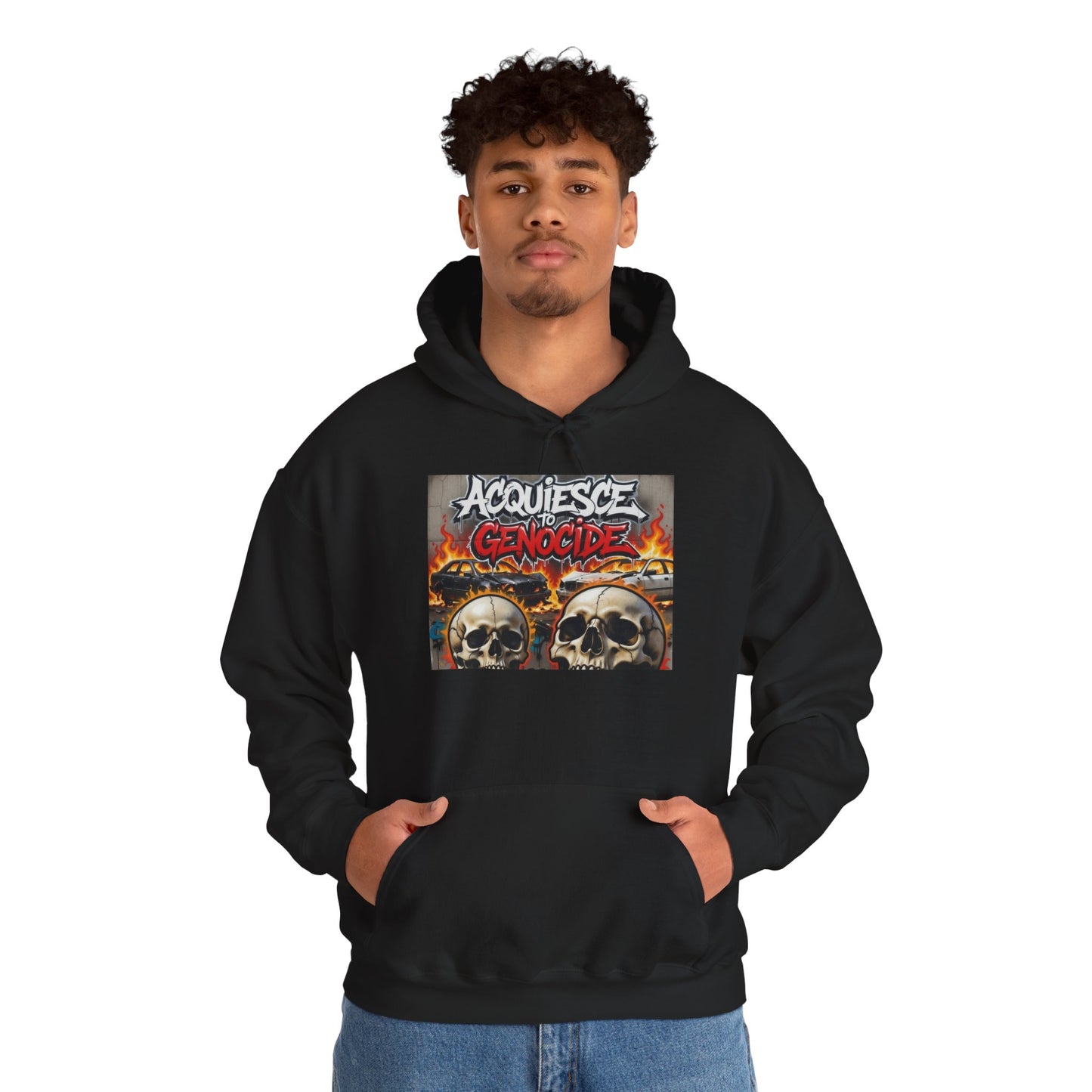 Stay Illegal Graffiti Hoodie - Acquiesce To Genocide