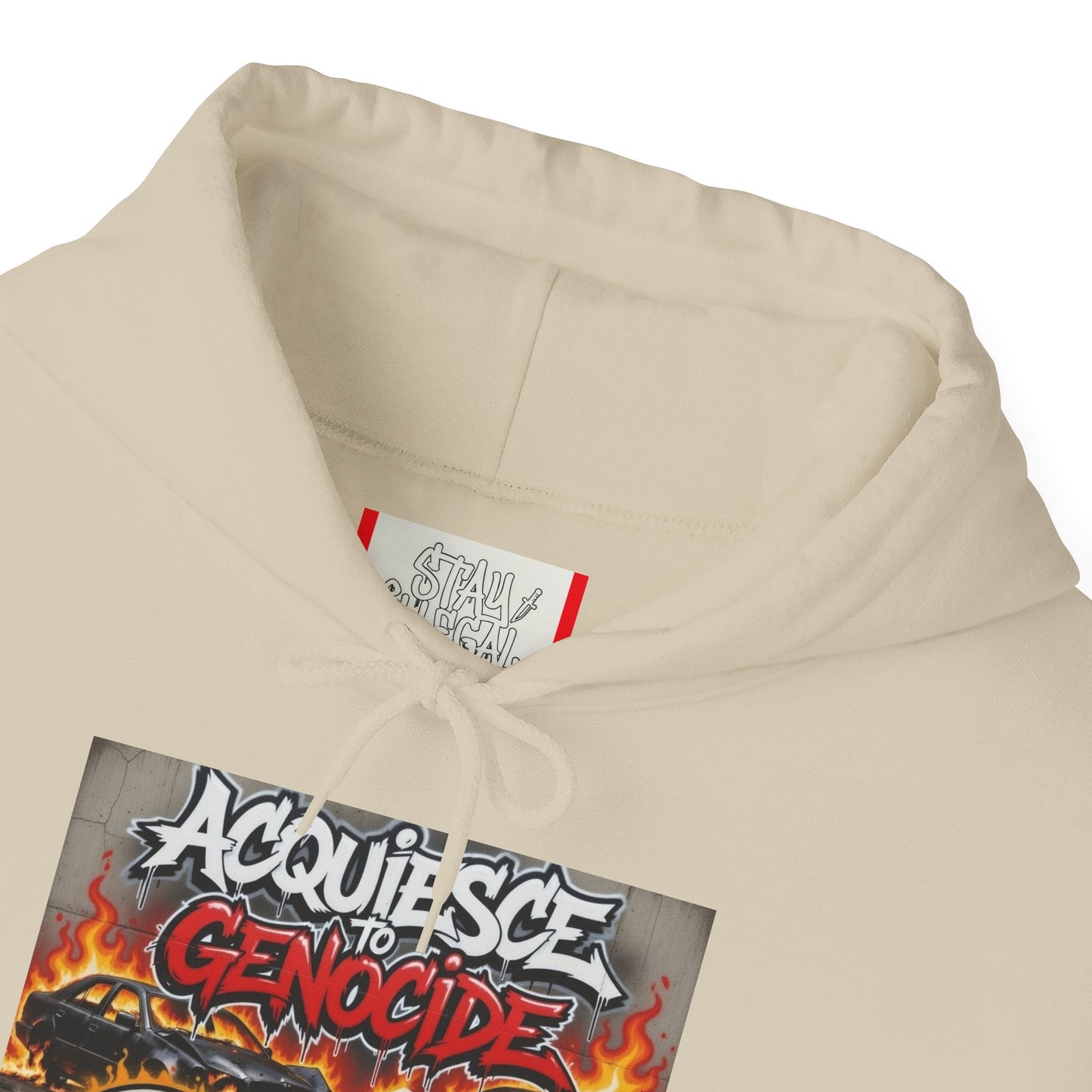 Stay Illegal Graffiti Hoodie - Acquiesce To Genocide
