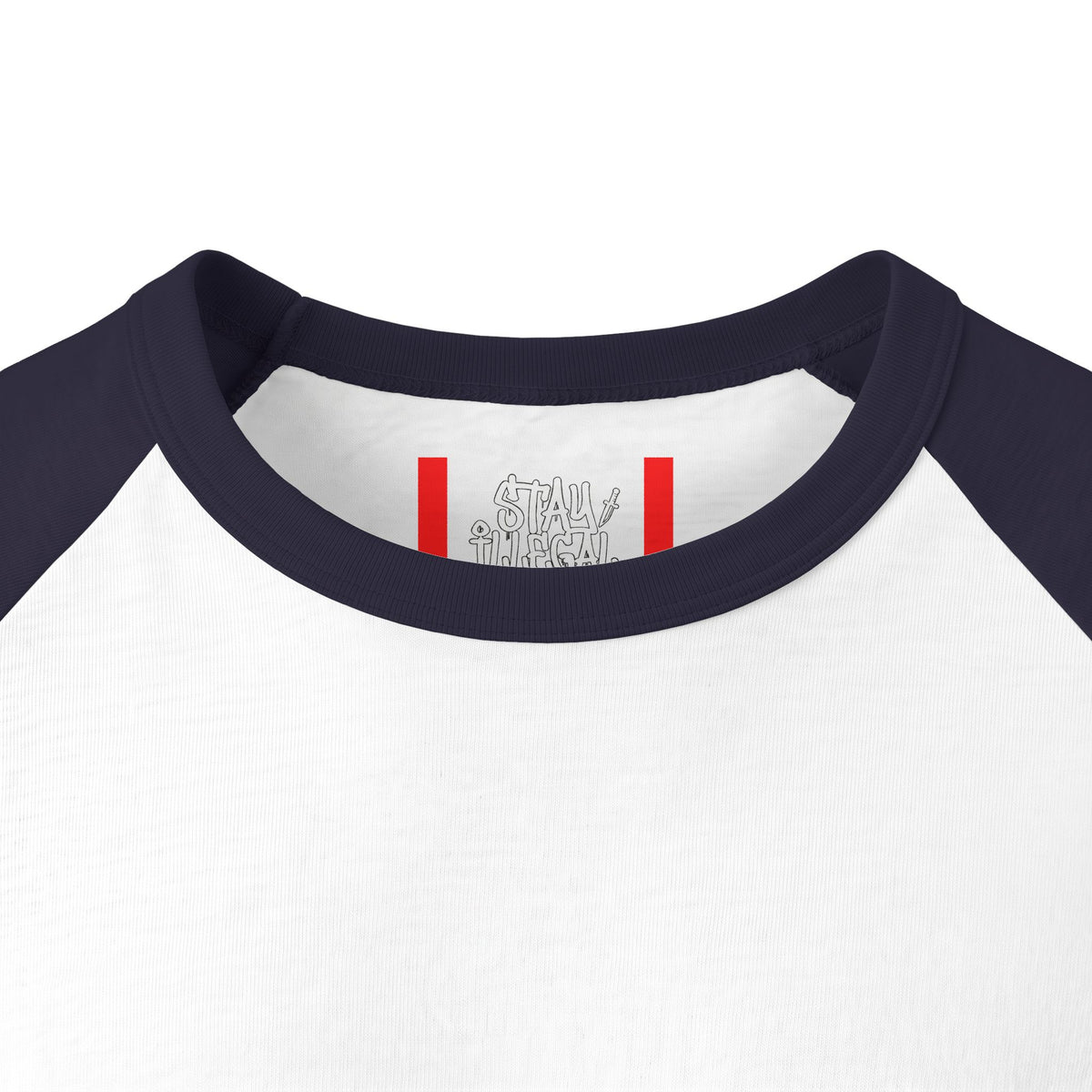 Stay Illegal Raglan 3/4 Sleeve T-Shirt — Yellow Skull