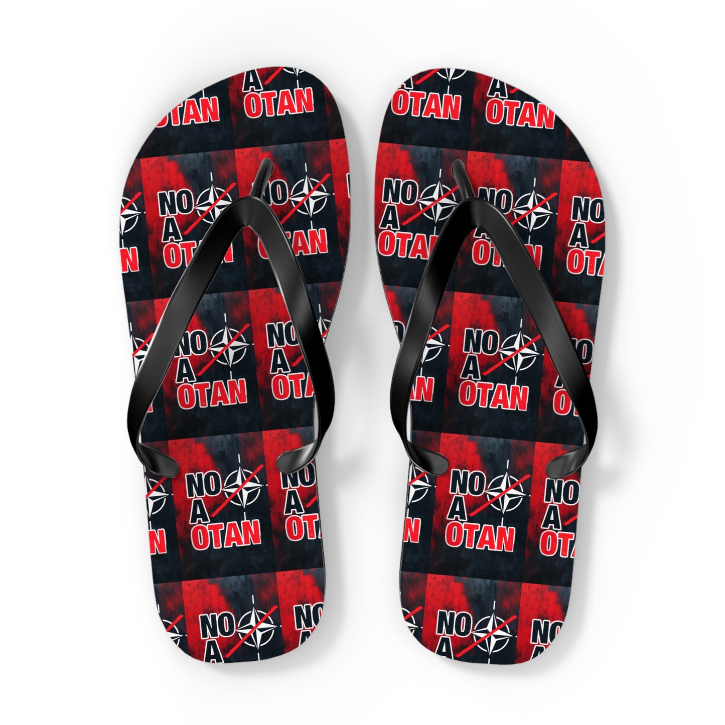 NO A OTAN Flip Flops – Red Protest