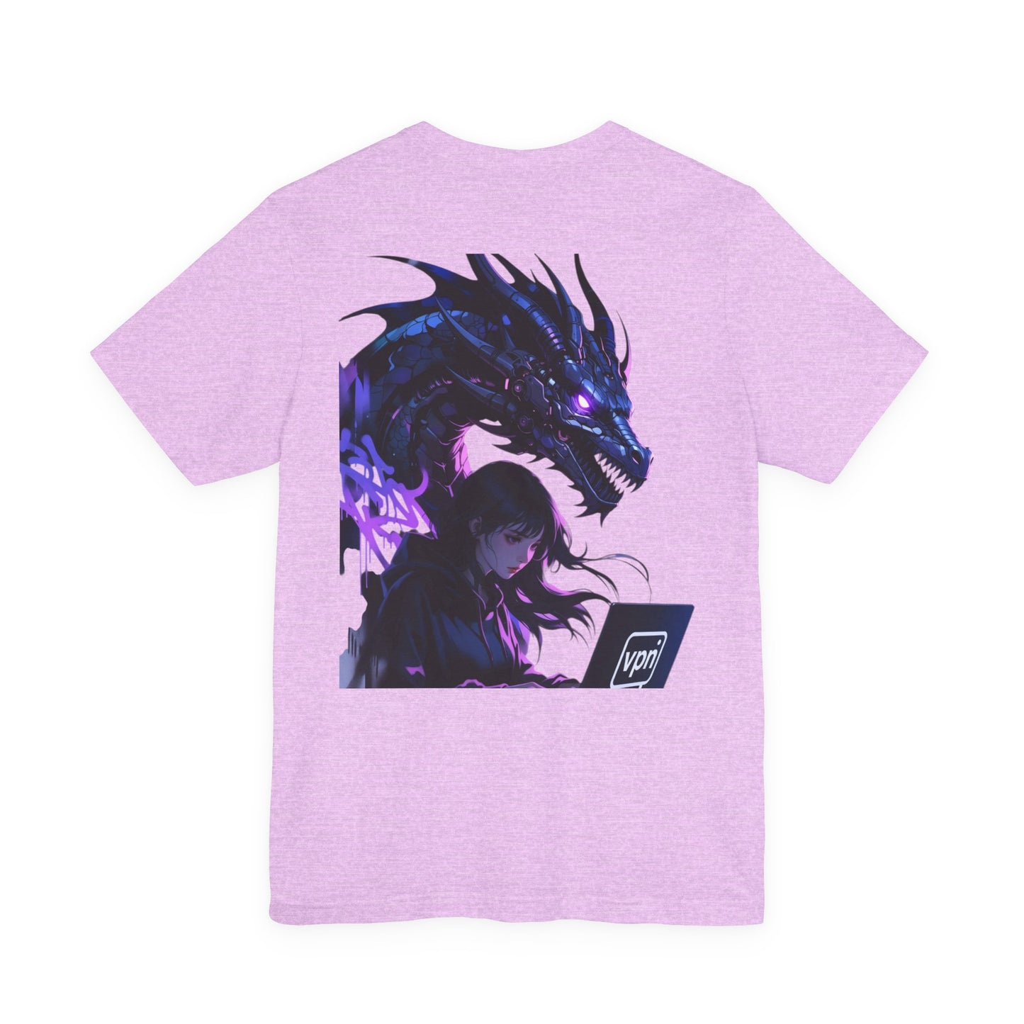 Back Print T‑Shirt — HACKER GIRL/DRAGON TEETH VPN