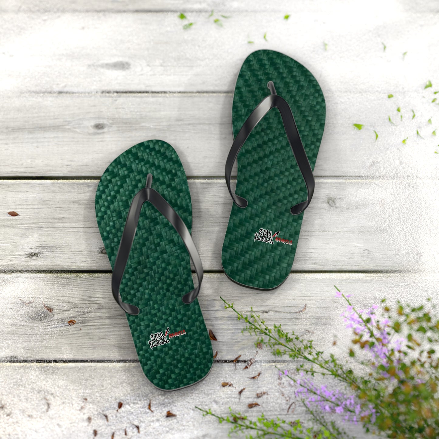 Carbon Fibre Flip Flops – Stay Illegal Green