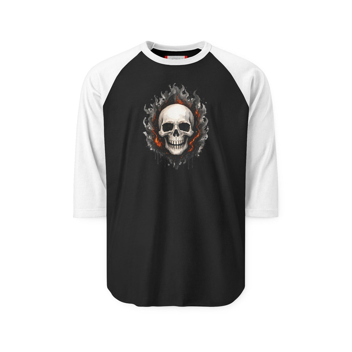 Stay Illegal Raglan 3/4 Sleeve T-Shirt — Black Skull
