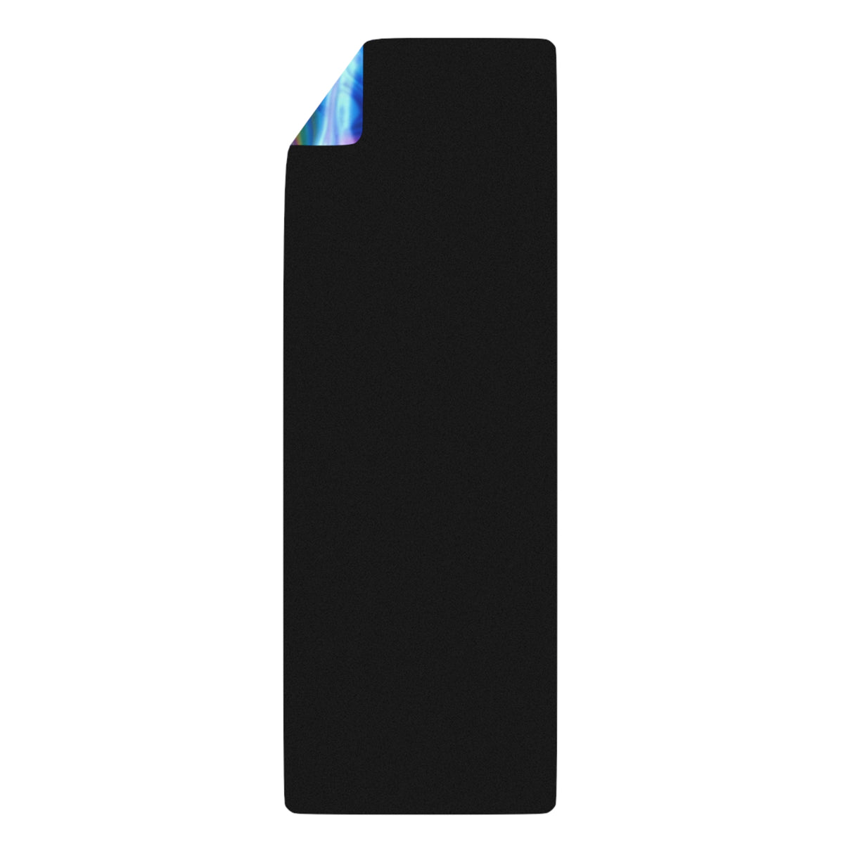 Illegal Shimmer Yoga Mat — Non-Slip Vibrant Blue & Rainbow Design