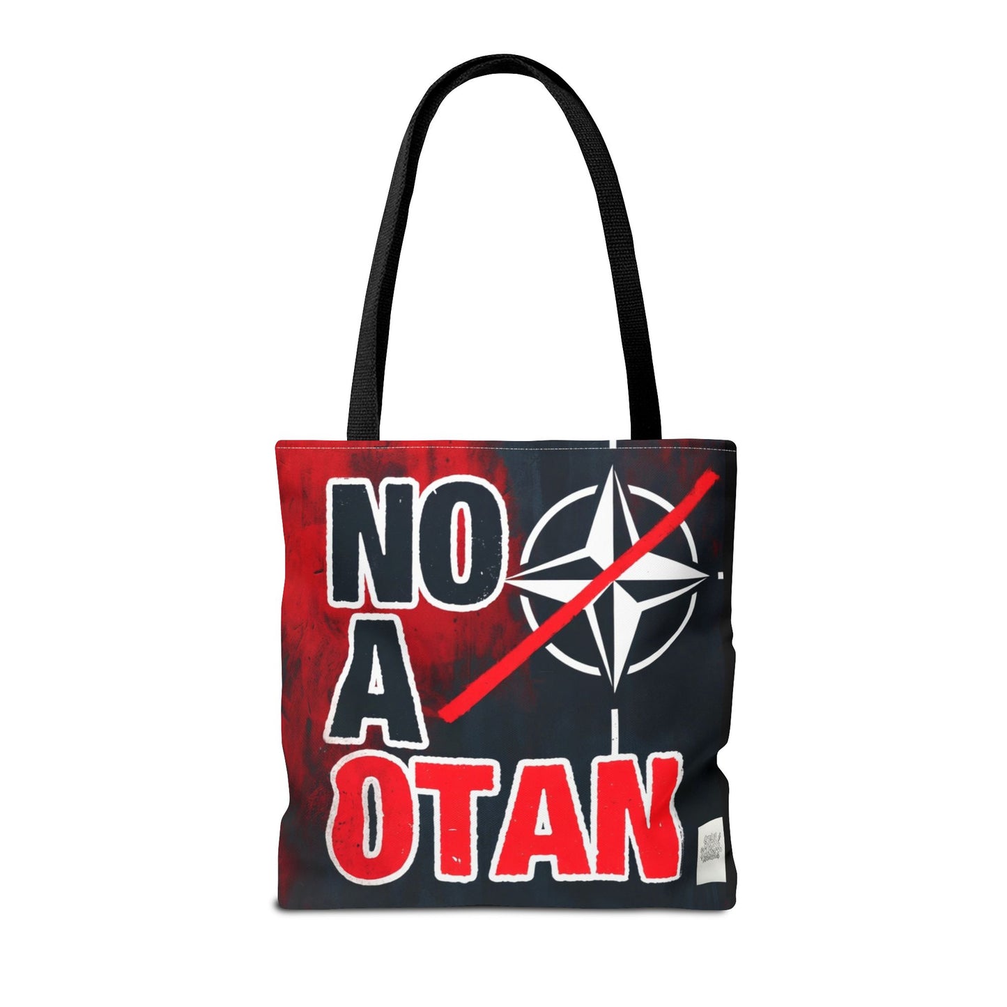 Bolso tote NO A OTAN negro/rojo — Anti-OTAN español/europeo