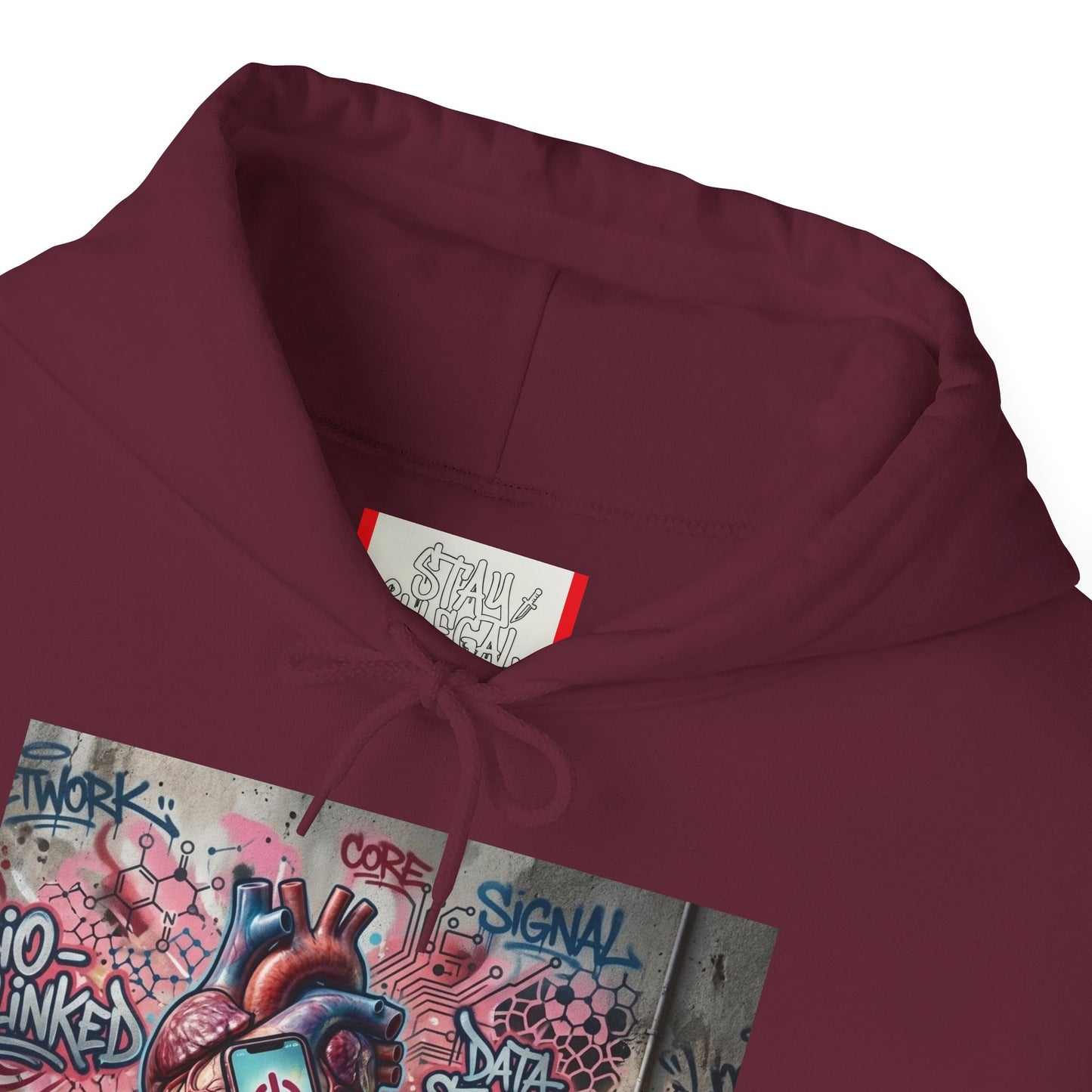 Stay Illegal Graffiti Hoodie - Mobile Heart