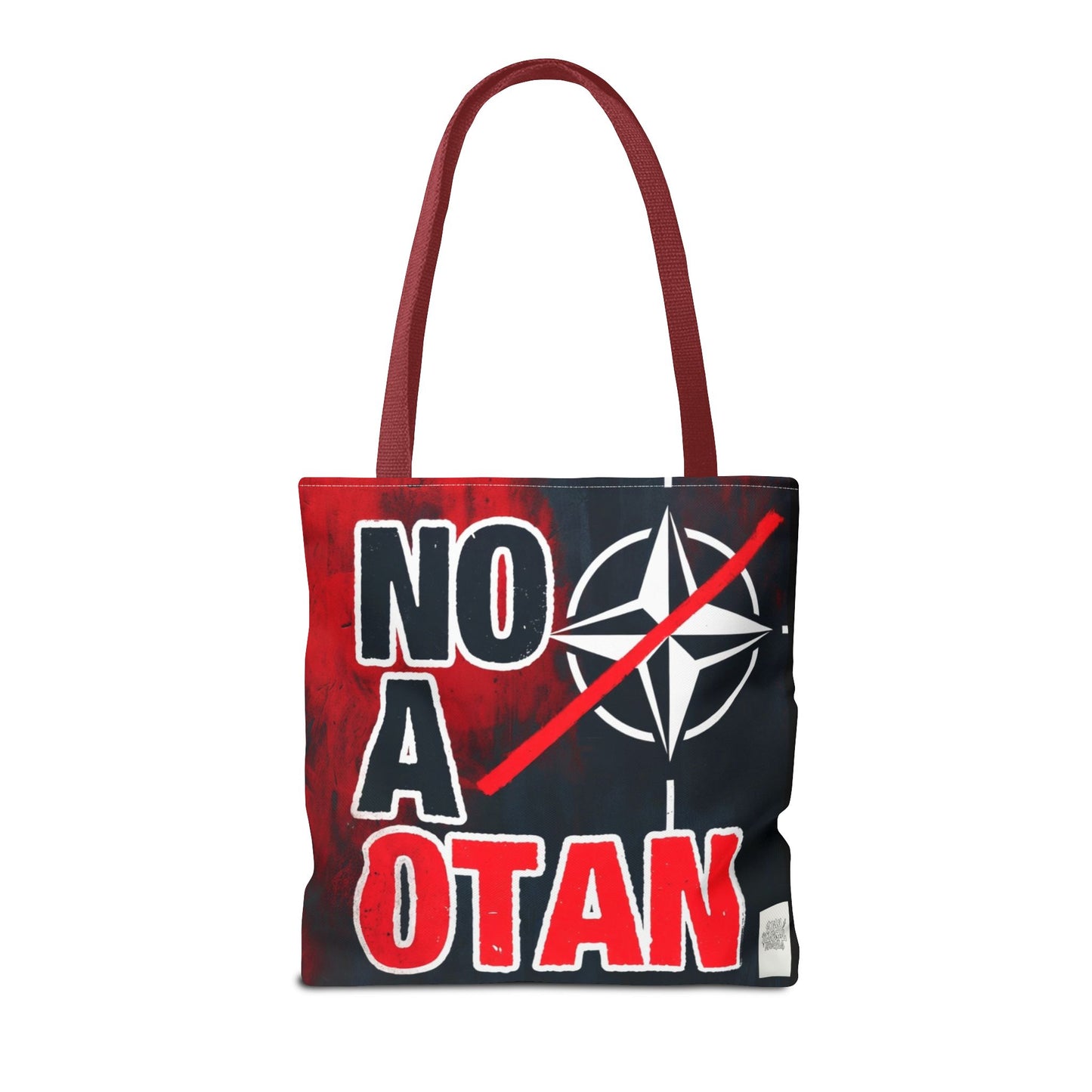 Bolso tote NO A OTAN negro/rojo — Anti-OTAN español/europeo