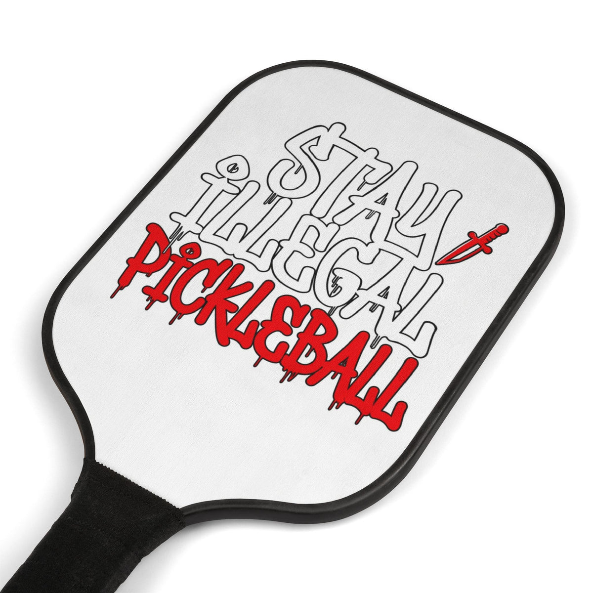 Stay Illegal Pickleball - White Pickleball Paddle Set with Balls