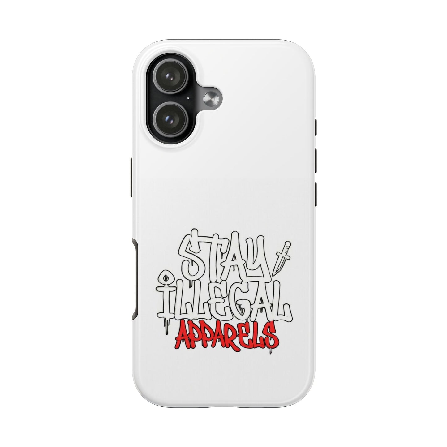 Coque de téléphone Stay Illegal - Blanc/Rouge robuste