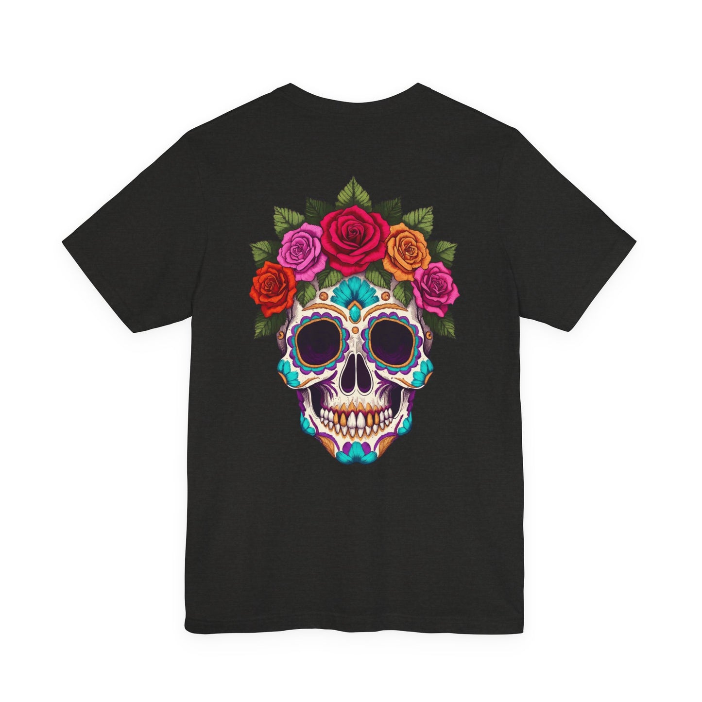 Black Colletion T‑Shirt — Mexican Rose Skull