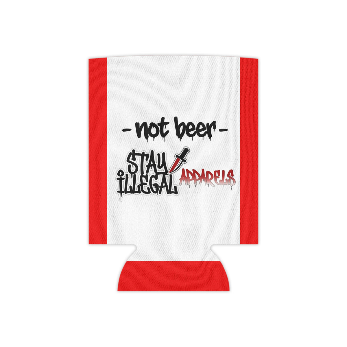 Illegal Can Cooler — “My Beer" Red Accent Beer Cooler