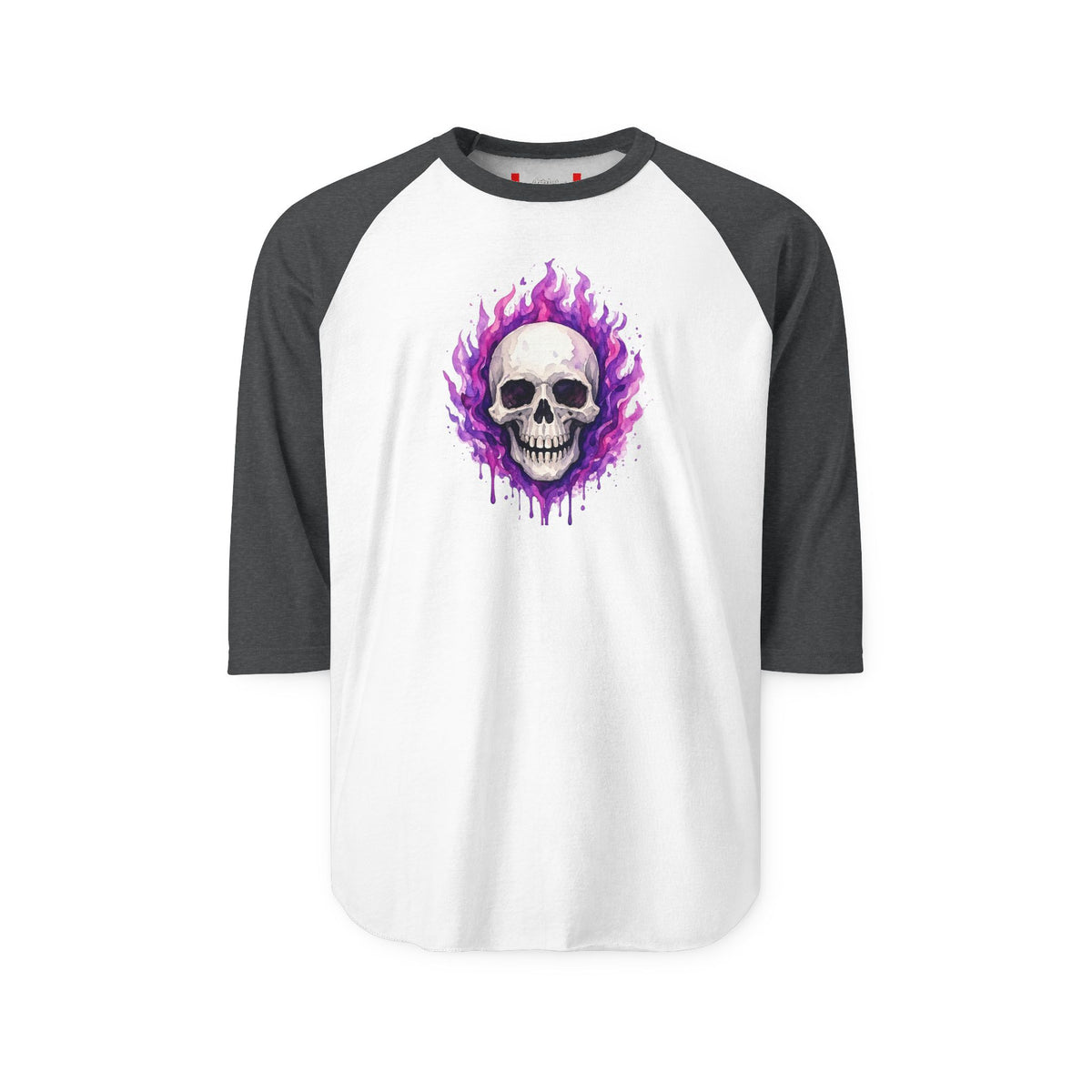 Stay Illegal Raglan 3/4 Sleeve T-Shirt — Purple Skull