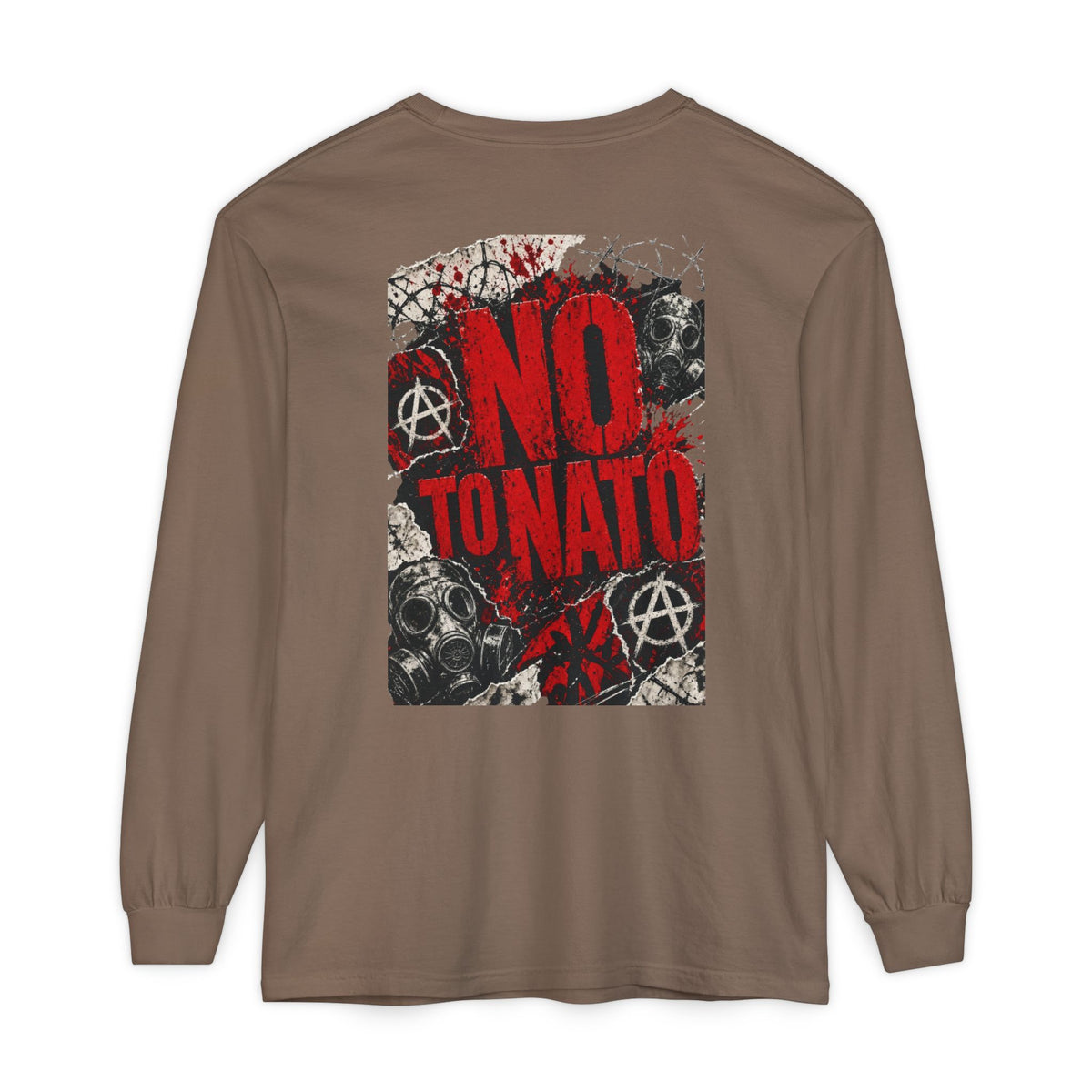 Protest Long Sleeve T‑Shirt — No To NATO Anarchist