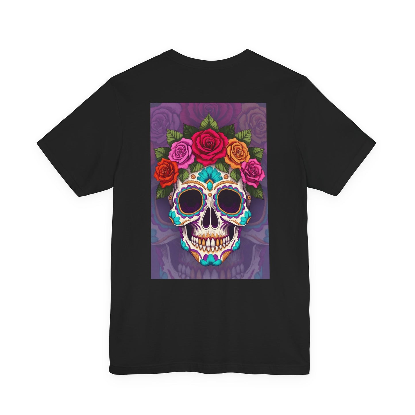 Black Colletion T‑Shirt — Mexican Rose Skull
