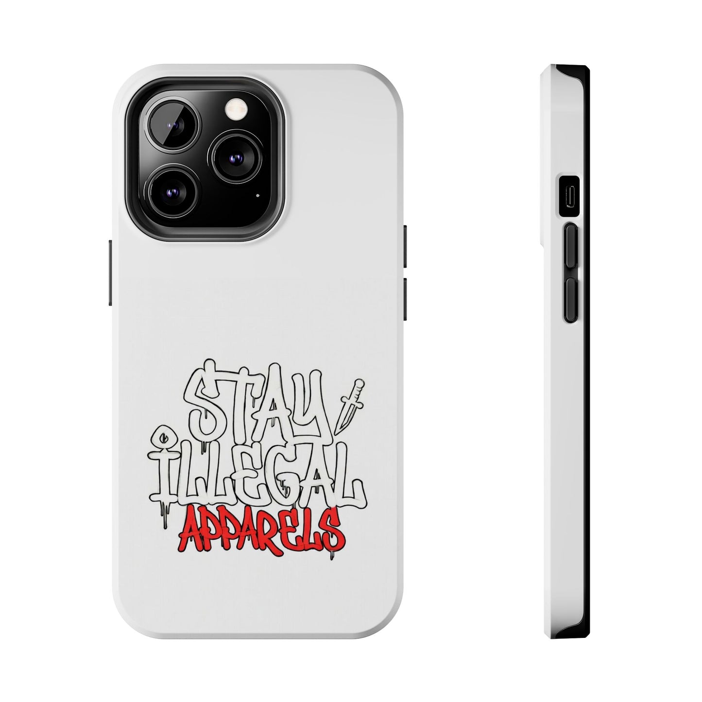 Coque de téléphone Stay Illegal - Blanc/Rouge robuste