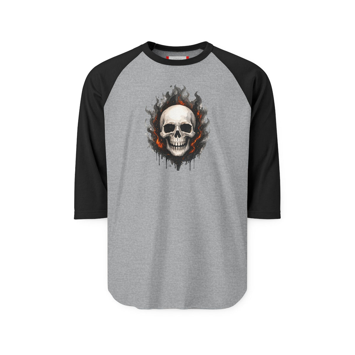 Stay Illegal Raglan 3/4 Sleeve T-Shirt — Black Skull