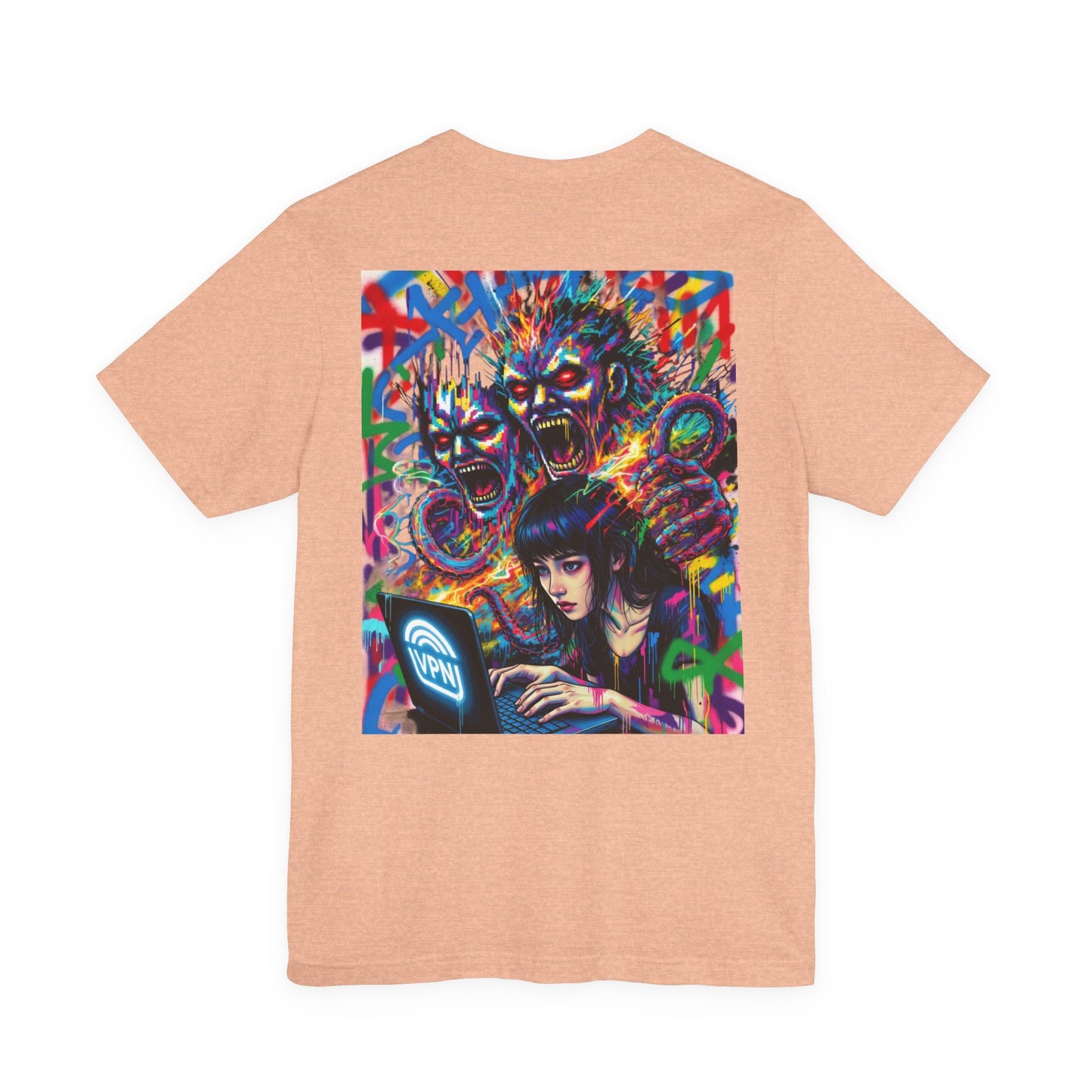 Print T‑Shirt — HACKER GIRL/DIGITAL SCREAM VPN